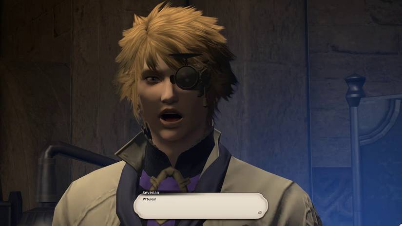 Alchemist Guildmaster Severian μιλώντας στο Final Fantasy 14.