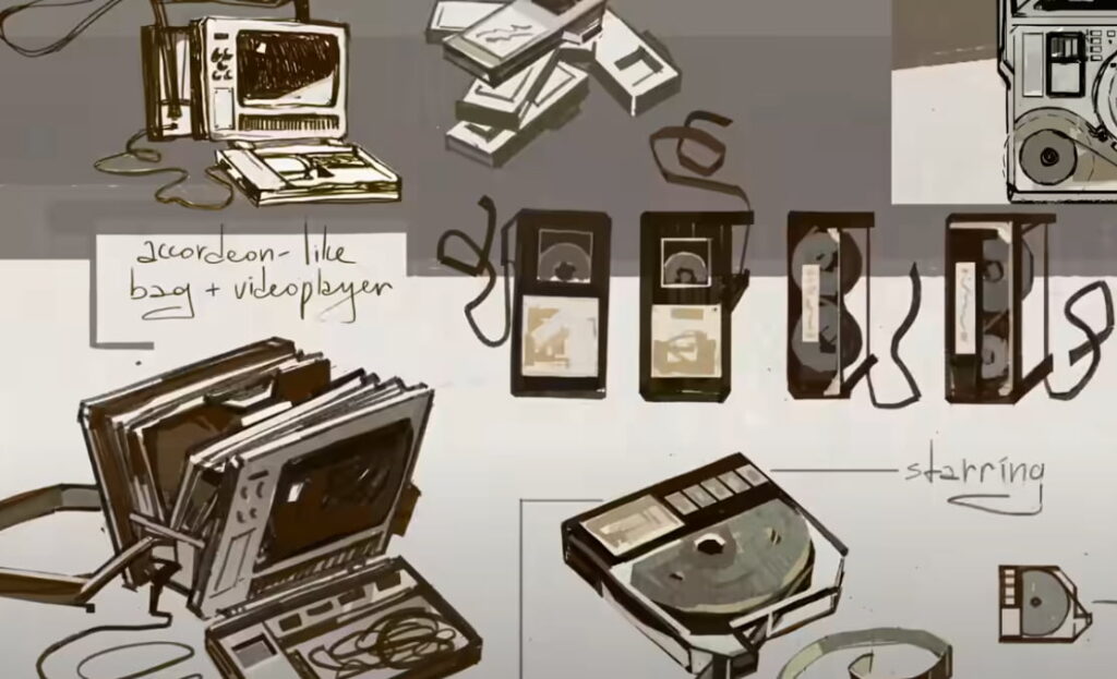Concept Art of Vintage Video Players, κασέτες κασέτες και συσκευές εγγραφής.