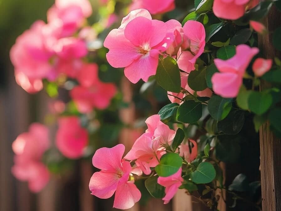 Ροζ impatiens λουλούδια στον κήπο